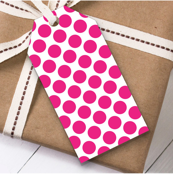 Big Hot Pink Spots Christmas Gift Tags