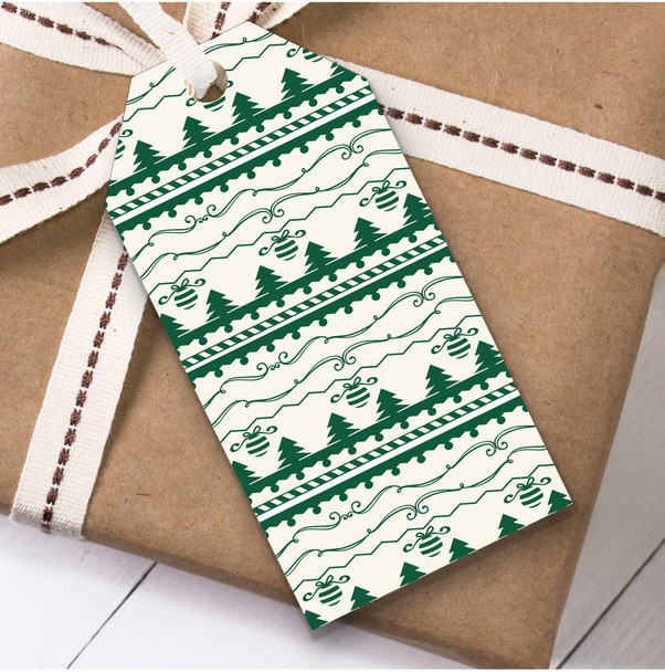 Green Tree Pattern Christmas Gift Tags