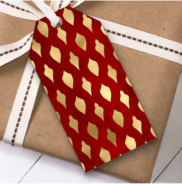 Red Gold Ornaments Christmas Gift Tags