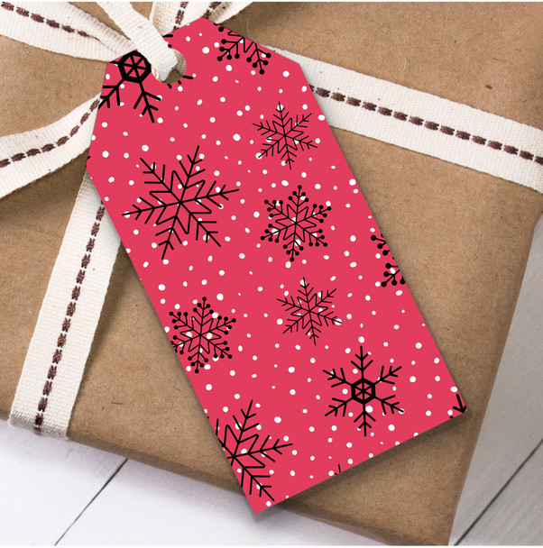 Pink White Black Christmas Gift Tags