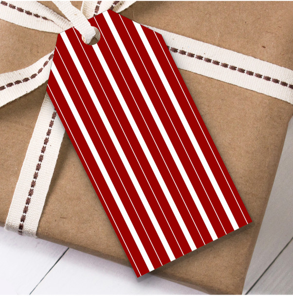 Red White Stripy Christmas Gift Tags