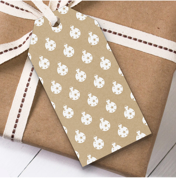 Beige Baubles Christmas Gift Tags