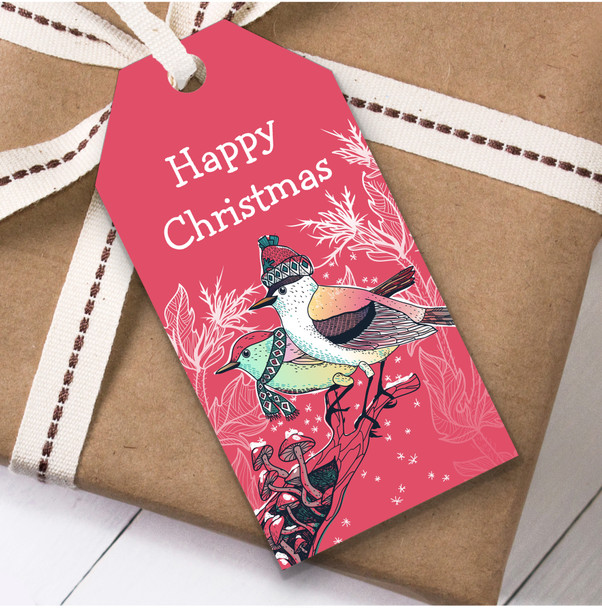 Two Birds Red Christmas Gift Tags