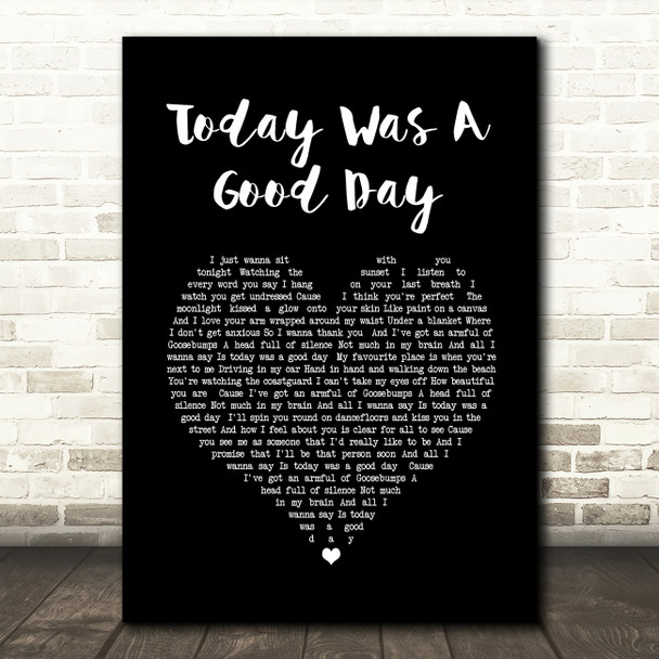Lucy Spraggan Today Was A Good Day Black Heart Song Lyric Print
