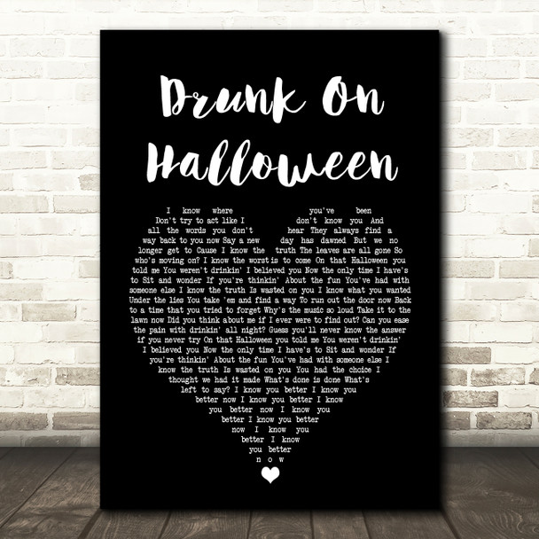 Wallows Drunk On Halloween Black Heart Song Lyric Print