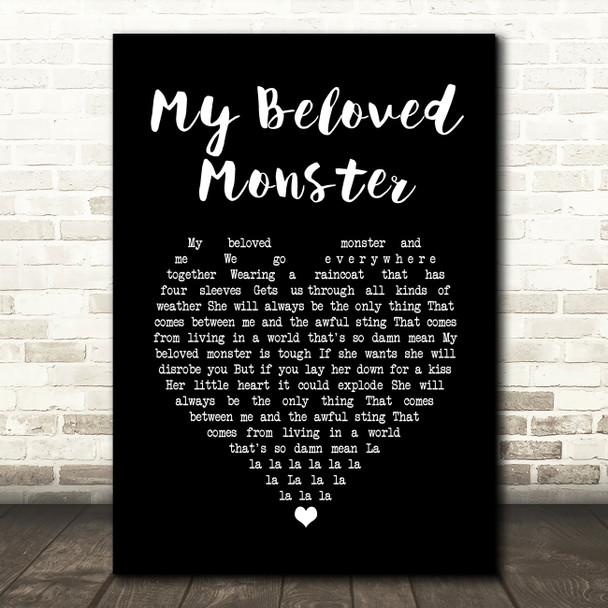 Eels My Beloved Monster Black Heart Song Lyric Print