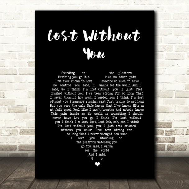 Freya Ridings Lost Without You Black Heart Song Lyric Print