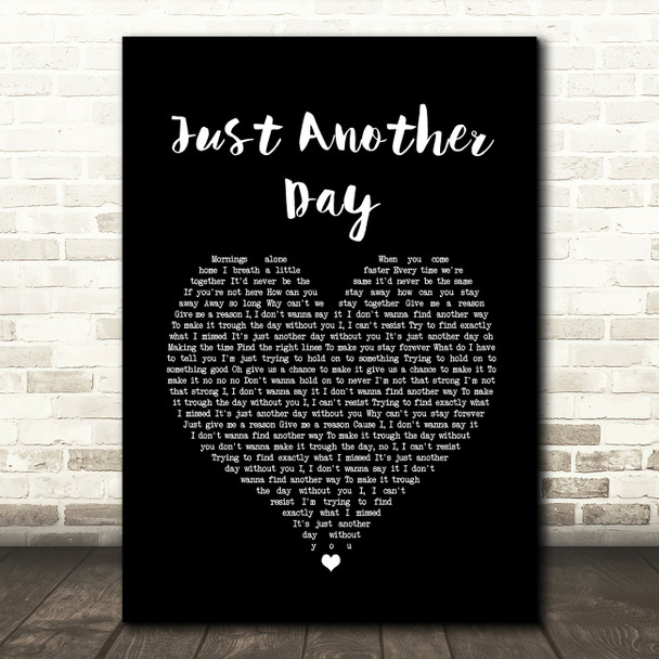 Jon Secada Just Another Day Black Heart Song Lyric Print