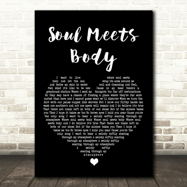 Death Cab For Cutie Soul Meets Body Black Heart Song Lyric Print