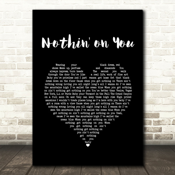 Cody Johnson Nothin' on You Black Heart Song Lyric Print