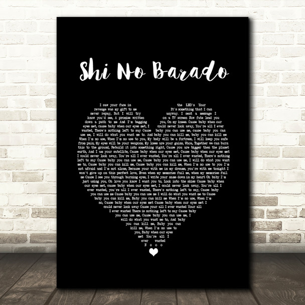 Area 11 feat Beckii Cruel Shi no Barado Black Heart Song Lyric Print