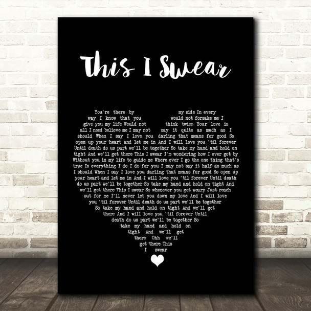 Nick Lachey This I Swear Black Heart Song Lyric Print