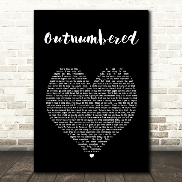 Dermot Kennedy Outnumbered Black Heart Song Lyric Print