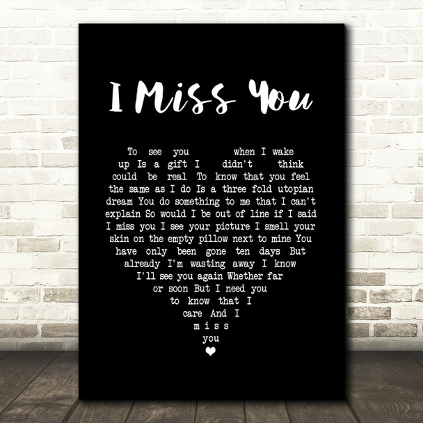 Incubus I Miss You Black Heart Song Lyric Print