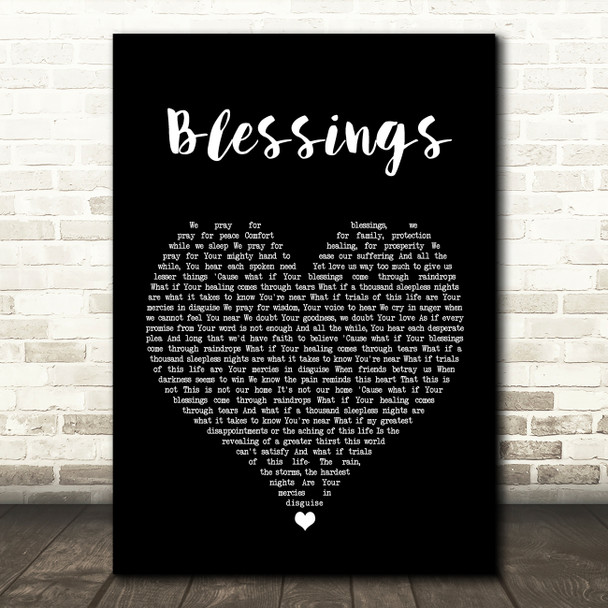 Laura Story Blessings Black Heart Song Lyric Print
