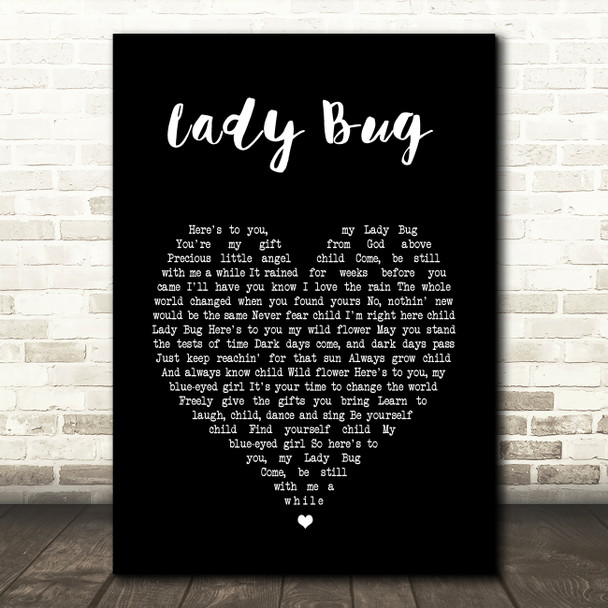 Cody Jinks Lady Bug Black Heart Song Lyric Print