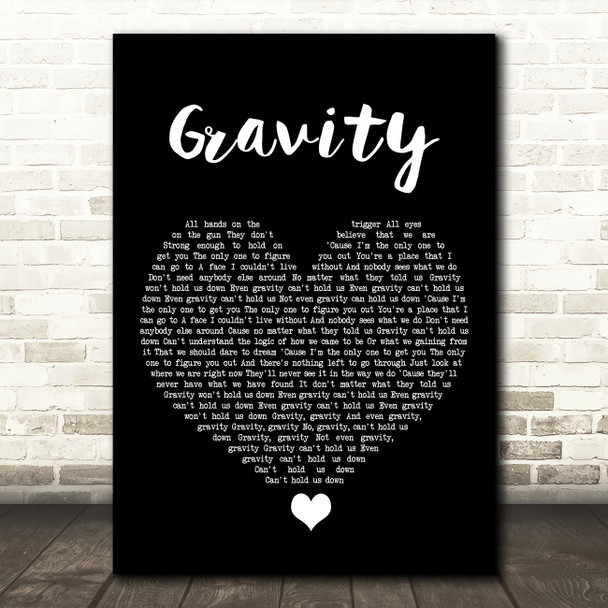 DJ Fresh feat Ella Eyre Gravity Black Heart Song Lyric Print