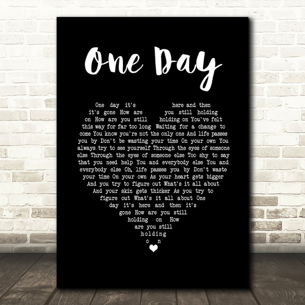 Kodaline One Day Black Heart Song Lyric Print