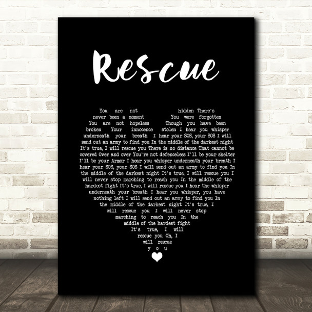 Lauren Daigle Rescue Black Heart Song Lyric Print