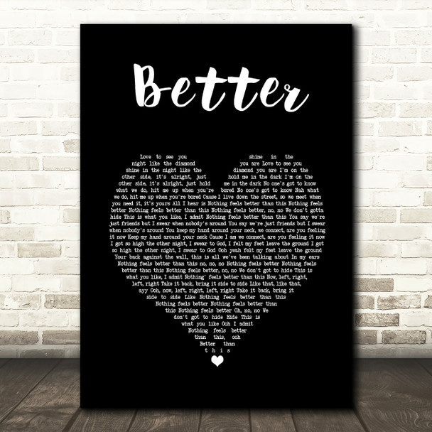 Khalid Better Black Heart Song Lyric Print