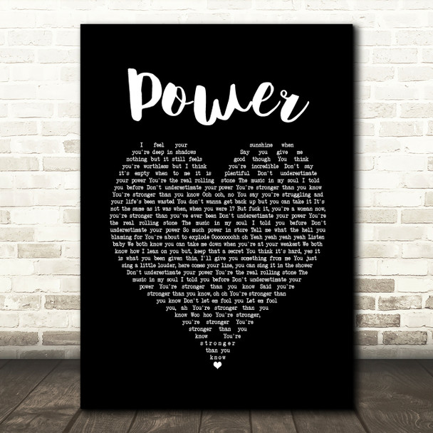 James Morrison Power Black Heart Song Lyric Print