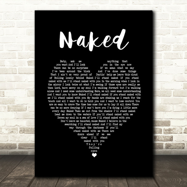 Bodeans Naked Black Heart Song Lyric Print