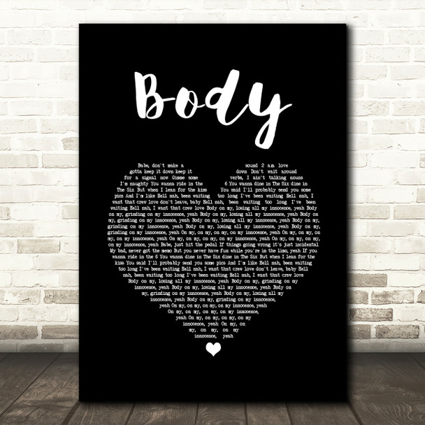 Loud Luxury feat. Brando Body Black Heart Song Lyric Print