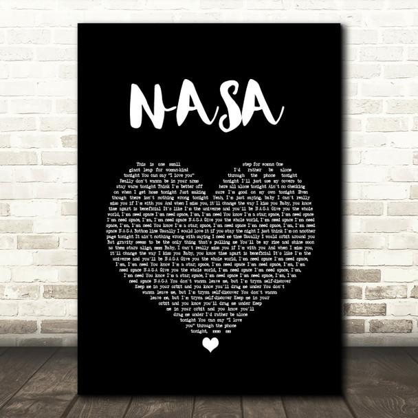 Ariana Grande NASA Black Heart Song Lyric Print