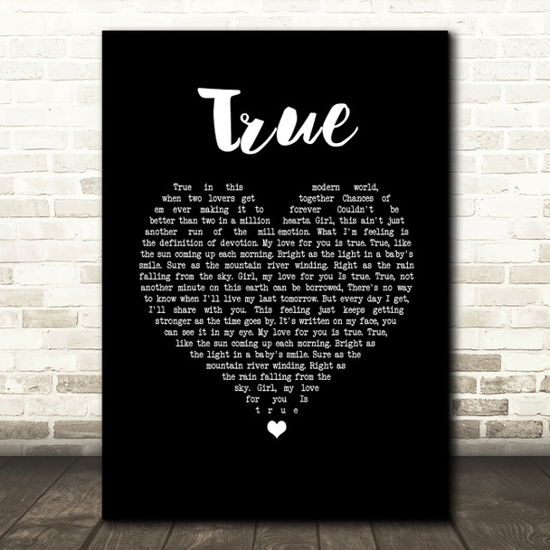 George Strait TRUE Black Heart Song Lyric Print