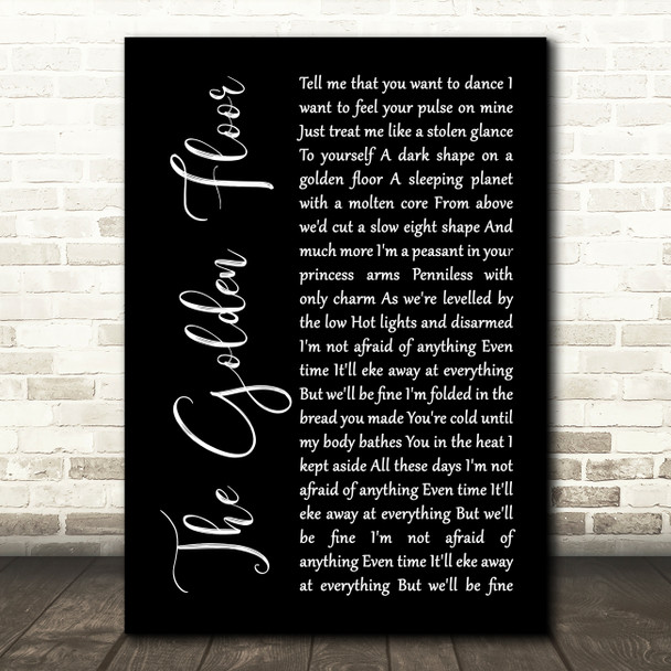 Snow Patrol The Golden Floor Black Script Song Lyric Print