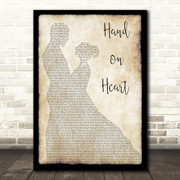 Olly Murs Hand on Heart Man Lady Dancing Song Lyric Print