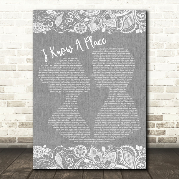 MUNA I Know A Place Burlap & Lace Grey Song Lyric Quote Print