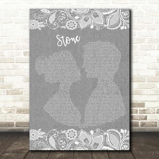 Alessia Cara Stone Burlap & Lace Grey Song Lyric Print