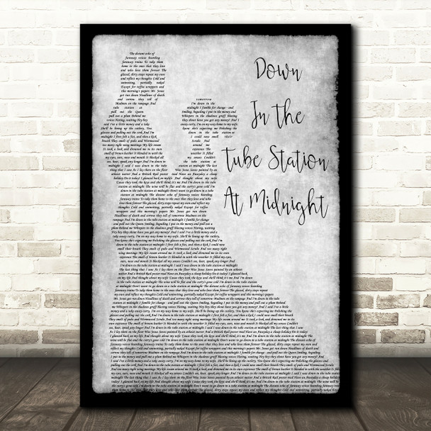The Jam Down In The Tube Station At Midnight Man Lady Dancing Grey Song Print
