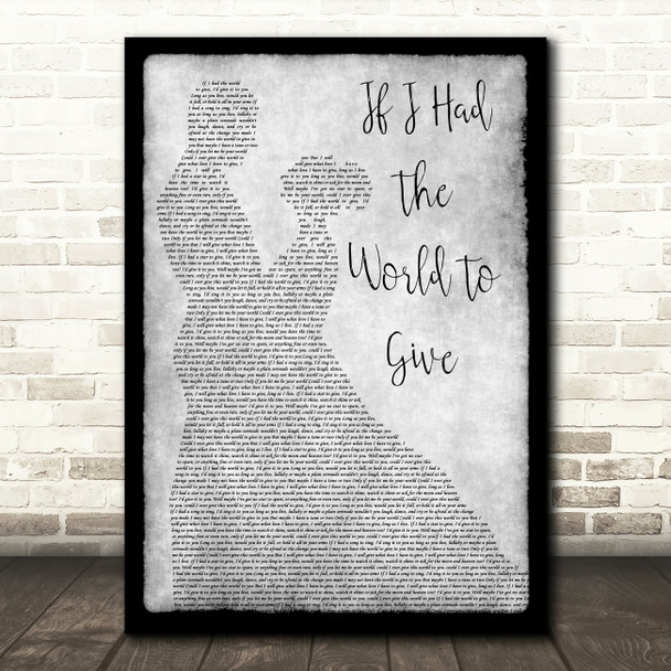 Grateful Dead If I Had The World To Give Man Lady Dancing Grey Song Lyric Print