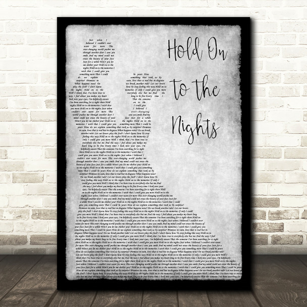 Richard Marx Hold On To The Nights Grey Song Lyric Man Lady Dancing Quote Print