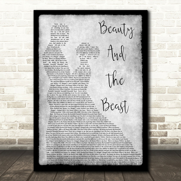 Stevie Nicks Beauty And The Beast Man Lady Dancing Grey Song Lyric Quote Print