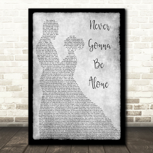 Nickelback Never Gonna Be Alone Grey Song Lyric Man Lady Dancing Quote Print