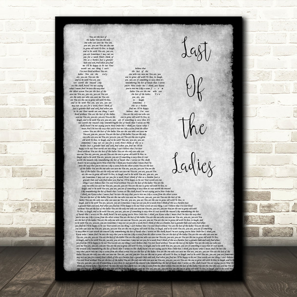 The Courteeners Last Of The Ladies Man Lady Dancing Grey Song Lyric Quote Print