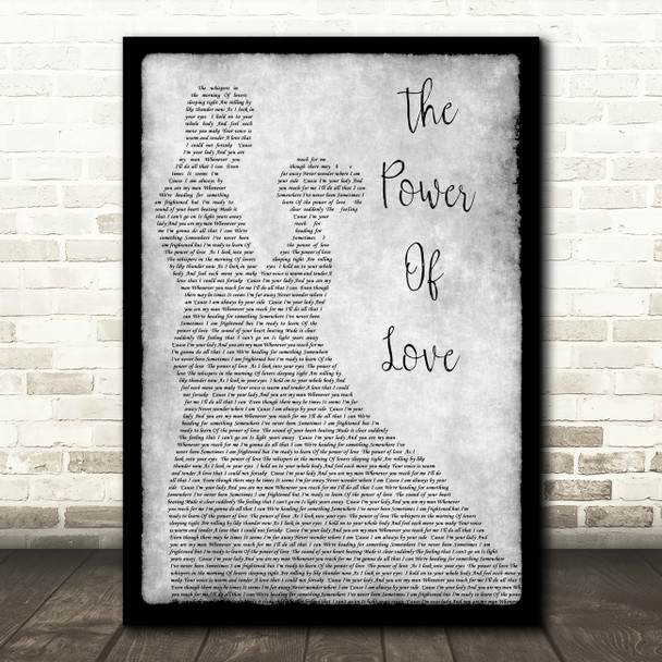 Celine Dione The Power Of Love Man Lady Dancing Grey Song Lyric Quote Print