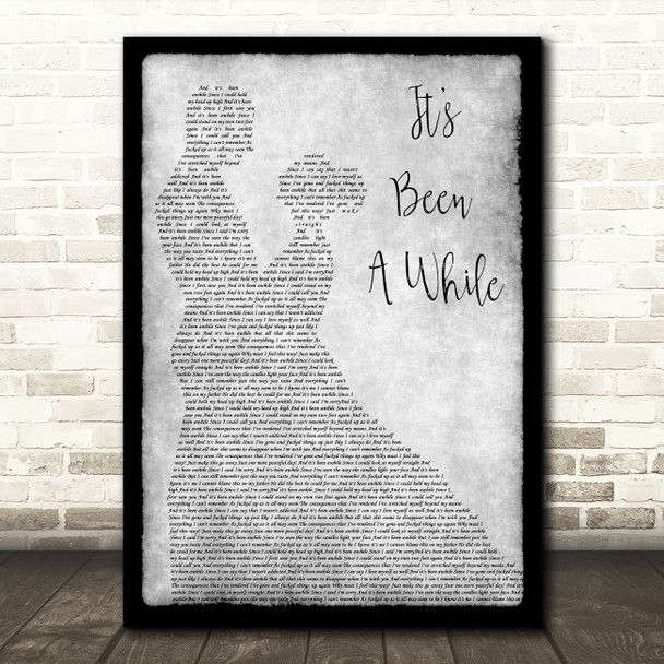 Staind It's Been A While Grey Song Lyric Man Lady Dancing Quote Print