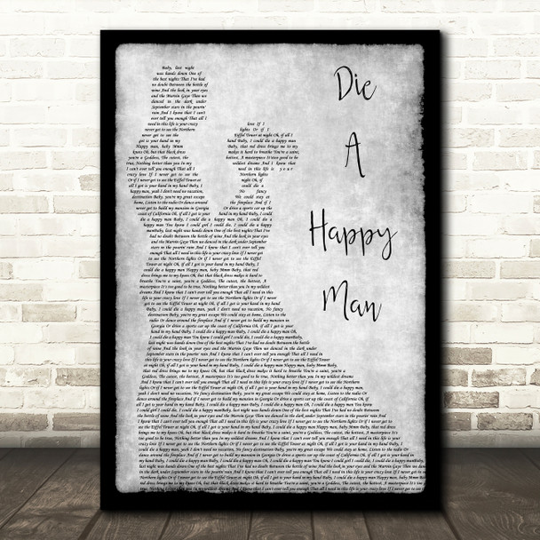 Thomas Rhett Die A Happy Man Man Lady Dancing Grey Song Lyric Quote Print