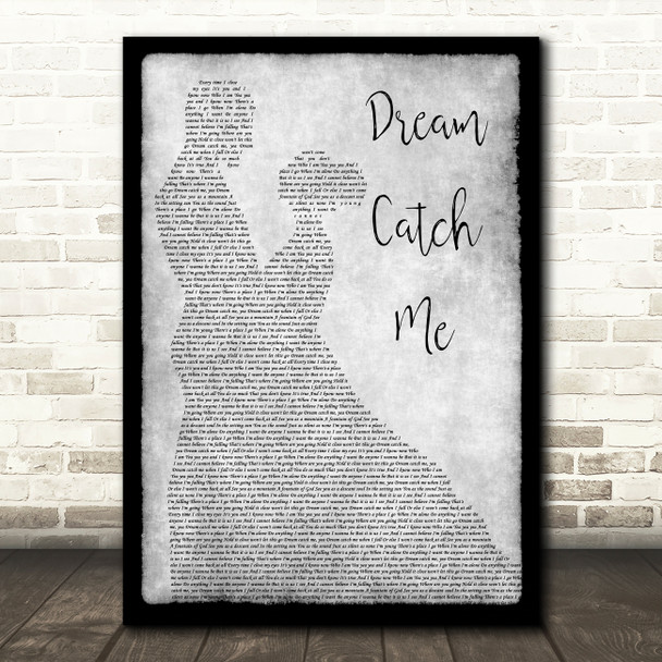 Newton Faulkner Dream Catch Me Man Lady Dancing Grey Song Lyric Quote Print