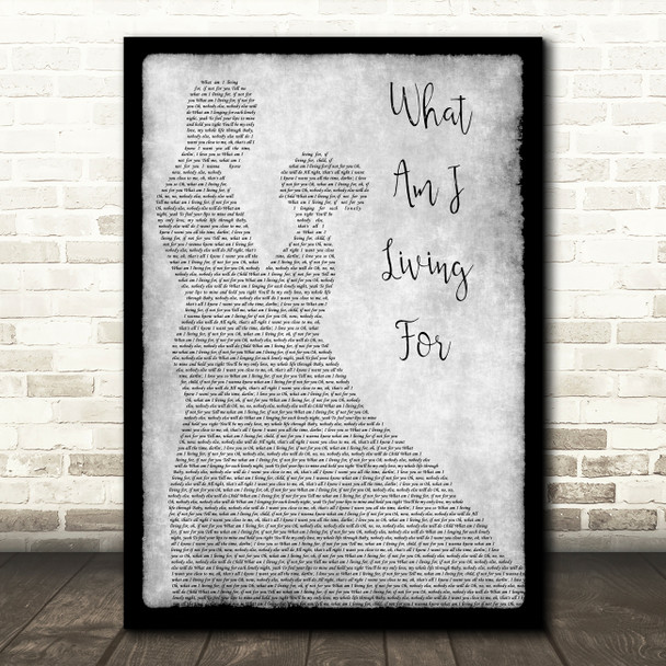 Van Morrison What Am I Living For Man Lady Dancing Grey Song Lyric Print