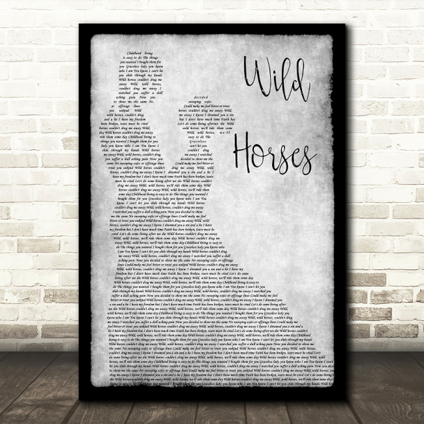 The Rolling Stones Wild Horses Man Lady Dancing Grey Song Lyric Quote Print