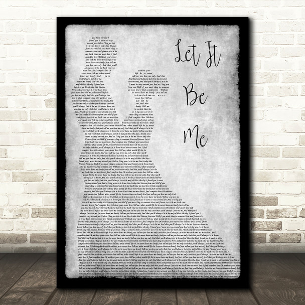 Elvis Presley Let It Be Me Man Lady Dancing Grey Song Lyric Print