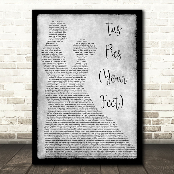 Nahko & Medicine For The People Tus Pies Your Feet Dancing Grey Song Lyric Print