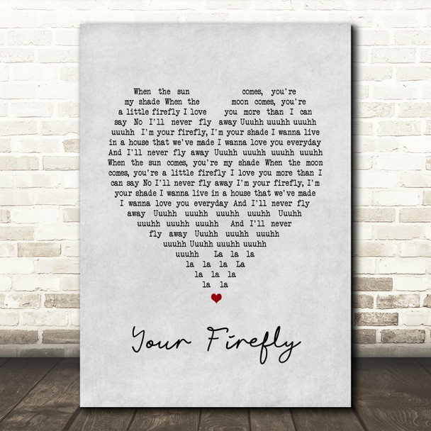 Ben Cocks Your Firefly Grey Heart Song Lyric Print