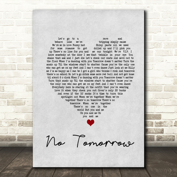 Orson No Tomorrow Grey Heart Song Lyric Print