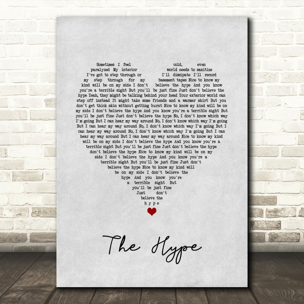 twenty one pilots The Hype Grey Heart Song Lyric Print
